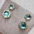 Contemporary Syna Yellow Gold Double Drop Earrings with Blue Topaz and Diamonds, a Pair For Sale - Image 3 of 5