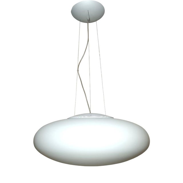 Large Pendant Light in Murano Opaline Glass, 1990s For Sale - Image 17 of 17