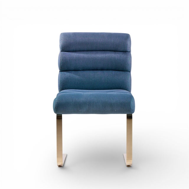 Frank Mariani Lugano Mid Century Brass Cantilever Dining Chair Side Single Each chair measures: 20 wide x 20 deep x 35...