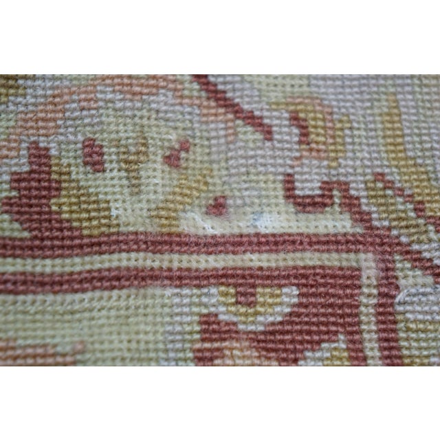 Vintage Floral Rose Needlepoint Textile Tapestry Area Rug 66" For Sale - Image 15 of 17