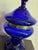 Metal Vintage Cobalt Decanter W/ Metal Hinged Glass Top For Sale - Image 7 of 9