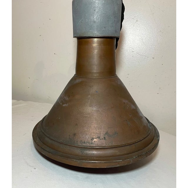 Red 1920s Rare Large Major Equipment Co. Industrial Red Glass Brass Flood Lamp Light For Sale - Image 8 of 14