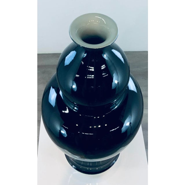 Modern Modern Fine Chinese Black Glaze Porcelain Vase For Sale - Image 3 of 5