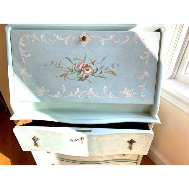 Blue Light Blue Secretary Desk by John Widdicomb For Sale - Image 8 of 12