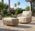 Alpine Teak Wood Outdoor Arm Chair With Biege Rope Design For Sale - Image 4 of 8