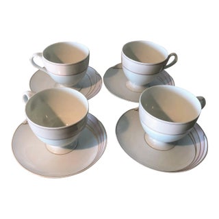 80's en Vogue for Maxim's of France Tea Cups & Saucers- 8 Pieces For Sale