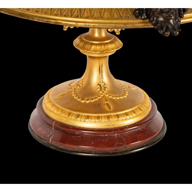 Metal A 19th Century French Gilt Bronze Mounted Rouge Marble Centerpiece For Sale - Image 7 of 10
