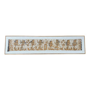 Bali Hindu Textile Framed 'Kamasan' Painting, Indonesia C. 1950
