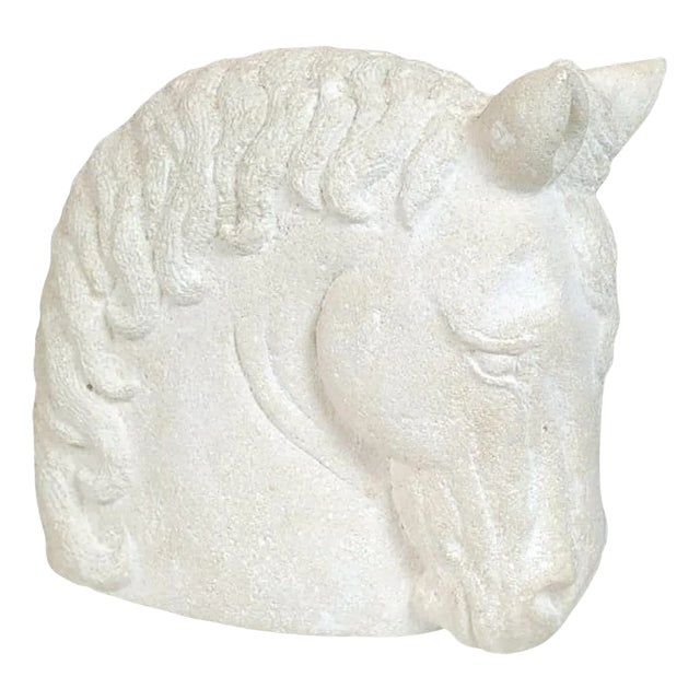 French Stone Horse Head, 1950s For Sale