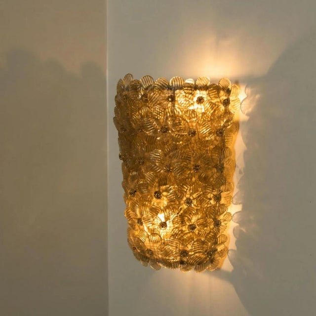 Flower Wall Lights attributed to Barovier & Toso, 1990s, Set of 2 For Sale - Image 18 of 18