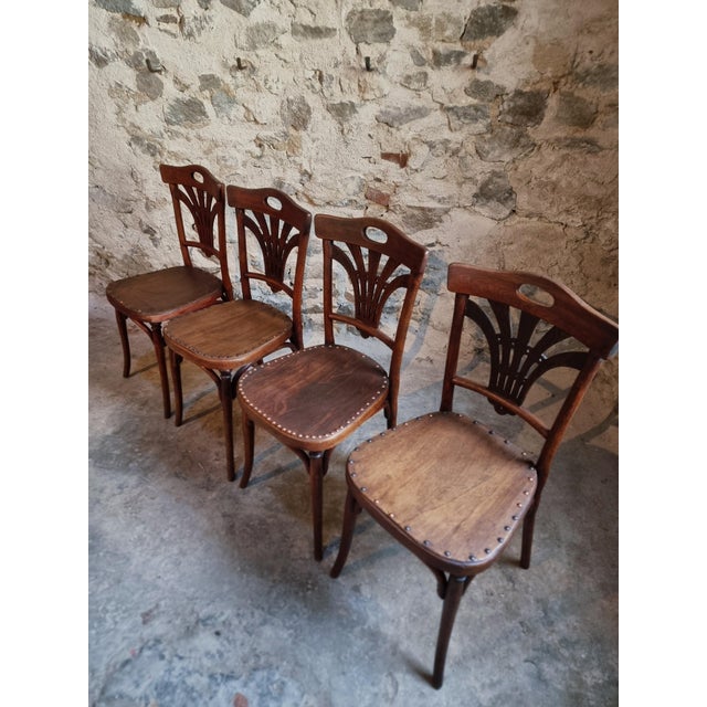 Antique French Bistro Chairs from Thonet, 1920, Set of 4 For Sale - Image 14 of 18