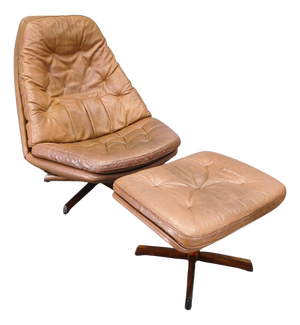 Set of MS68 Lounge Chair and Ottoman by Madsen & Schubell, 1960s
