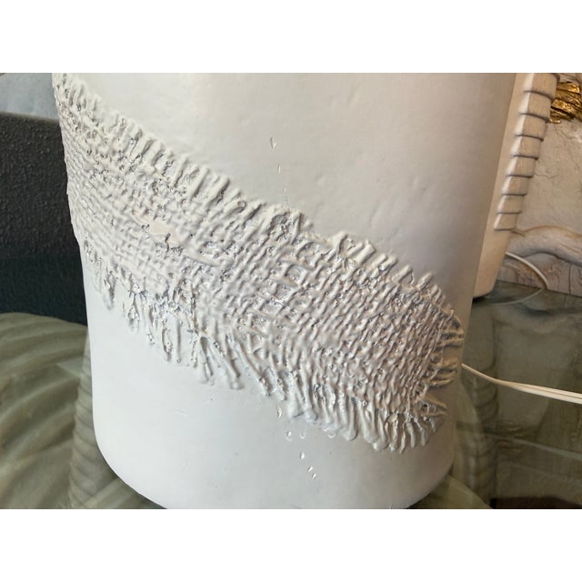 White 1980's Organic Modern Style Table Lamp/Signed For Sale - Image 8 of 9
