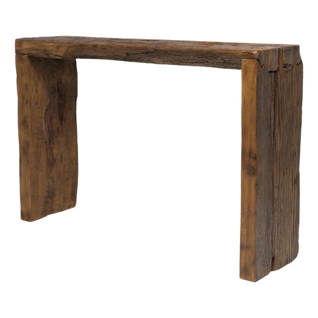Chinese Reclaimed Elm Waterfall Table For Sale