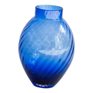 Mid 20th Century Tiffany & Co. Blue Spiral-Cut Glass Vase