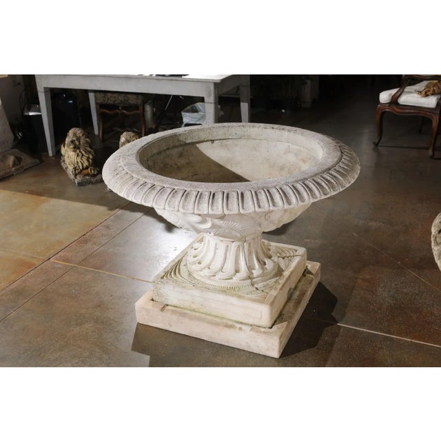 English Vintage 20th Century Cast Stone Fountain with Scoop and Foliage Motifs For Sale - Image 12 of 13