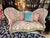 French Provincial Vintage French Provincial Style Settee With Gorgeous Upholstery For Sale - Image 3 of 14