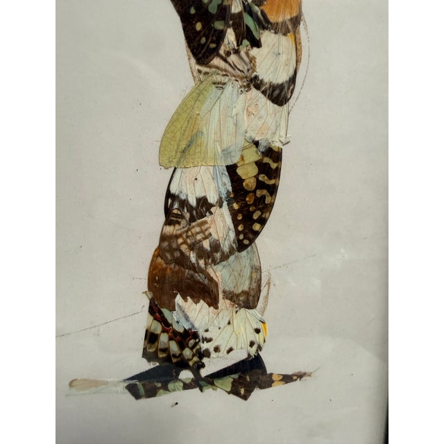 Framed Butterfly Wing Art Featuring Two Figures With Parasols For Sale - Image 12 of 12