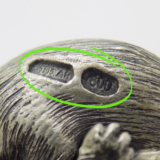 Silver Vintage Italian Handmade Genuine Silver Playful Puppy Dogs Large & Rare Figurine, Made in Tuscany For Sale - Image 8 of 10