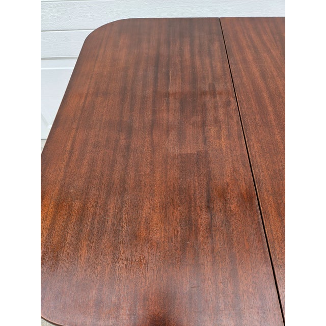 Georgian Square Mahogany Flip Top Console Game Table For Sale - Image 13 of 16
