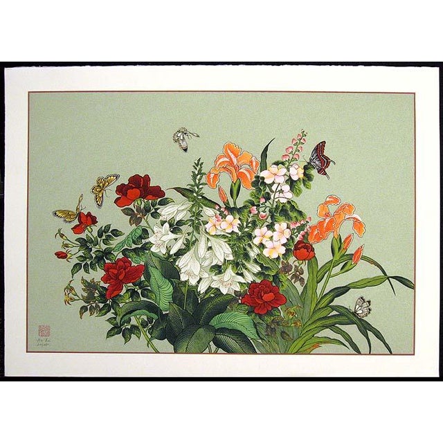An-Li Han "Winter Flowers" Signed & Numbered LTD Ed Serigraph Floral Art Print For Sale - Image 4 of 4