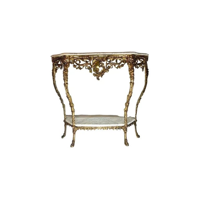 Vintage Bronze Console Table For Sale - Image 10 of 12