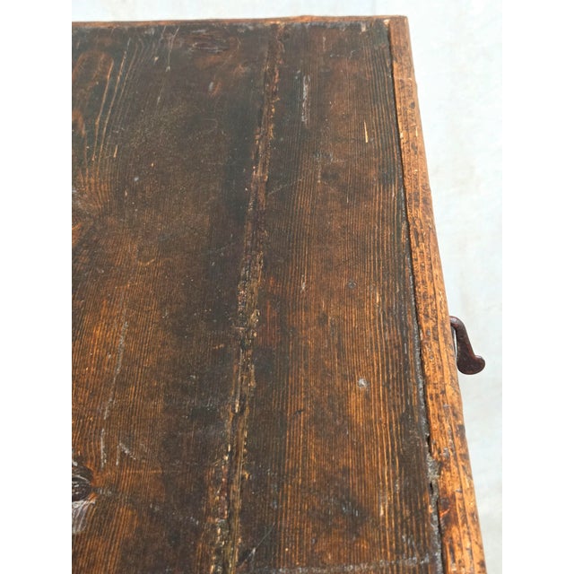 Antique Romanian Folk Painted Pine Cupboard With Drawers and a Door For Sale - Image 11 of 14