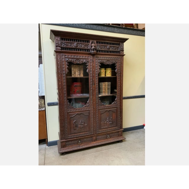 Late 19th Century Antique Breton Display Case, 1880 For Sale - Image 5 of 13