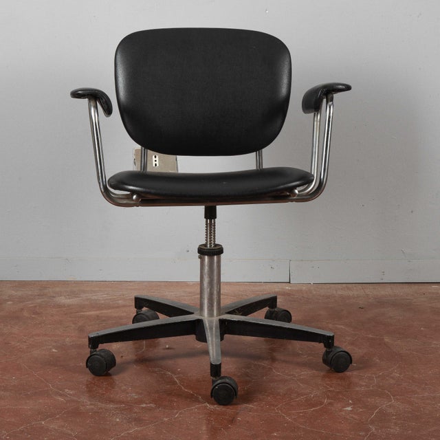 Black Vintage Swivel Desk Chair For Sale - Image 8 of 8