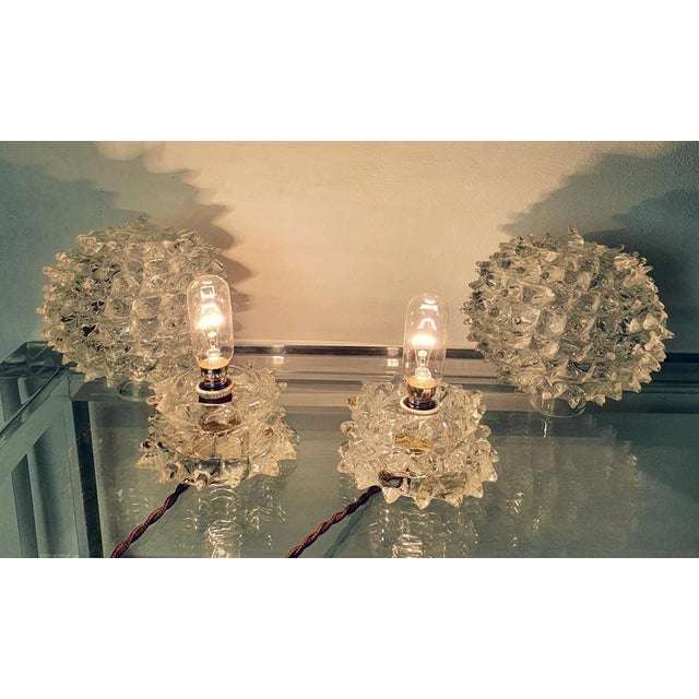Glass Rostrato Murano Glass Table Lamps from Barovier & Toso, Italy, 1940s, Set of 2 For Sale - Image 7 of 11