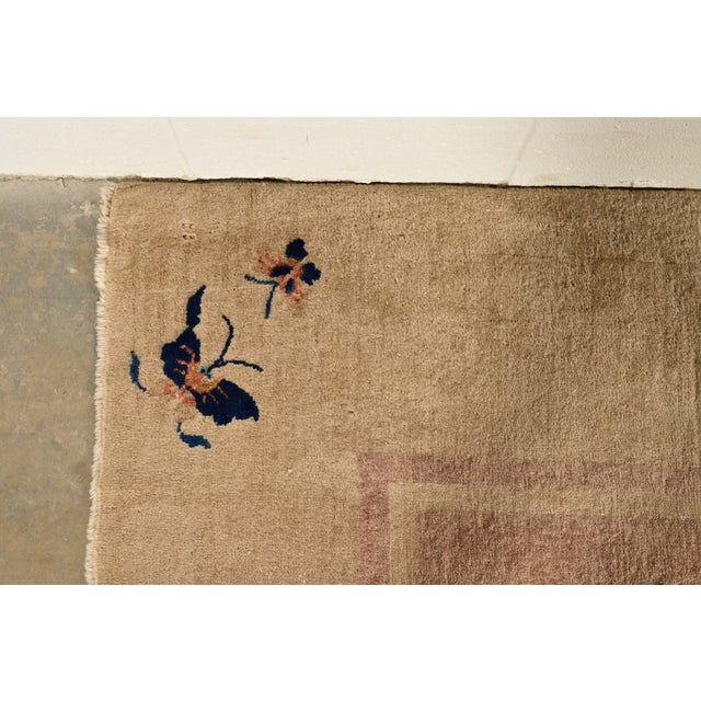 1920s Antique Chinese Art Deco Nichols Hand-Knotted Room Size Wool Rug, Circa 1920s For Sale - Image 5 of 11