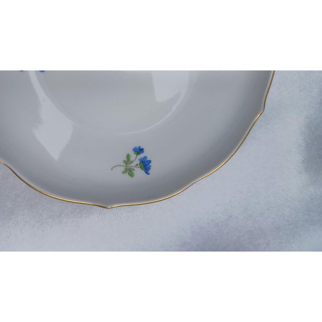 Porcelain Tea Cup and Saucer with Hand-Painted Blue Crocus from Meissen, 1960, Set of 2 For Sale - Image 10 of 17