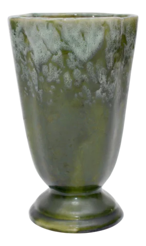Vintage Jadeite Green Glazed Ceramic Vase