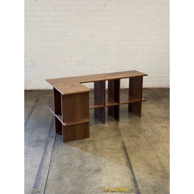 Not Yet Made - Made To Order Custom Made Corner Sofa Bookcase in Walnut For Sale - Image 5 of 12