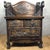 Brown Vintage Chinese Huali Rosewood Altar Shrine Cabinet With Intricate Relief Carvings For Sale - Image 8 of 9