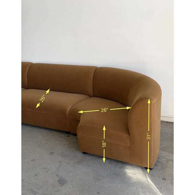 Not Yet Made - Made To Order Sculptural Curved Sectional in Camel Velvet - Made to Order For Sale - Image 5 of 14