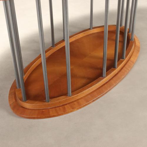 Vintage Oval Walnut Table, 1980s For Sale - Image 6 of 9