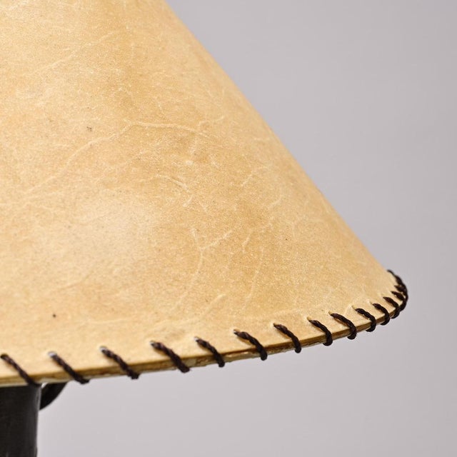 Hammered Iron Table Lamp by Léopold Gest, France, 1970 For Sale - Image 9 of 10