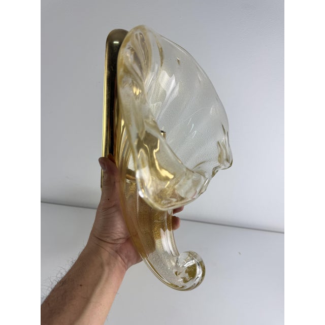 Murano Glass Cornucopia Wall Lamps, 1960s, Set of 2 For Sale - Image 3 of 16