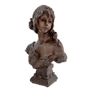 Emmanuel Villanis "Cendrillon" Bronze Bust For Sale