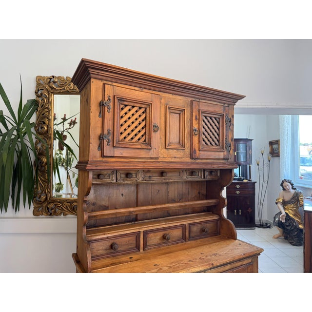Biedermeier Farmhouse Cupboard in Wood For Sale - Image 5 of 12