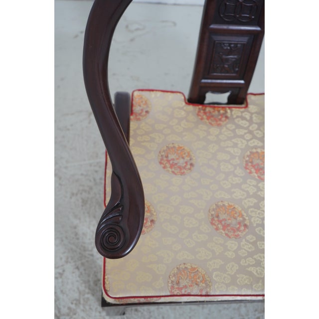 Pair of Vintage Chinese Rosewood Carved Armchairs For Sale In Philadelphia - Image 6 of 18