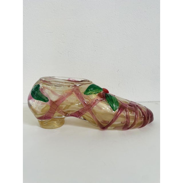 Glass Sculpture Shoe by Pino Signoretto for Redusart, 1970s For Sale - Image 6 of 15