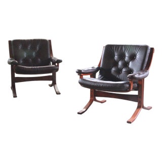 Set of Cantilever Easy Chairs attributed to Jon Hjortdal for Velledalen, Norway, 1970s For Sale