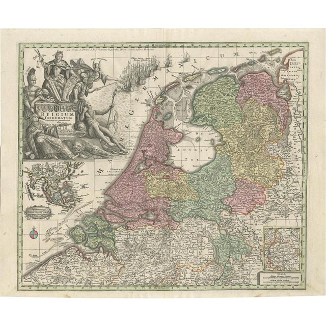 Belgium Foederatum Map by Seutter, 1700s For Sale - Image 11 of 11