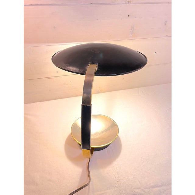 Brass Mid-Century, Brass and Leather Desk Lamp, by Christian Dell for Kaiser Leuchten For Sale - Image 8 of 12