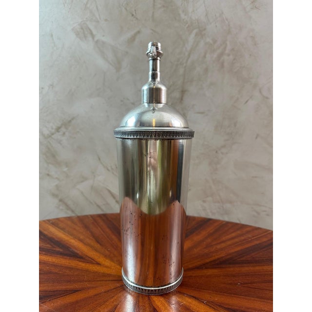 Antique Silver Metal Siphon For Sale - Image 6 of 10