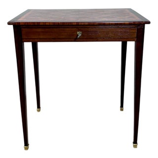 Writing Table in Cube Marquetry, 1890s For Sale