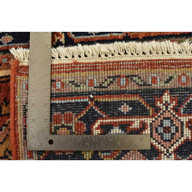 Heriz Rug 3’11” X 5’10” Red Wool Tribal Hand-Knotted Oriental Carpet For Sale - Image 11 of 11