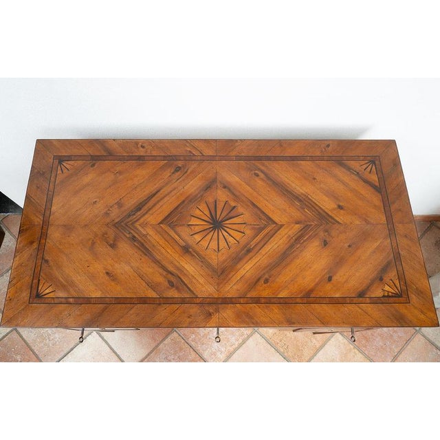 Antique Louis XVI Neapolitan Center-of-the-Room Desk in Walnut Burl, 18th Century For Sale - Image 3 of 6